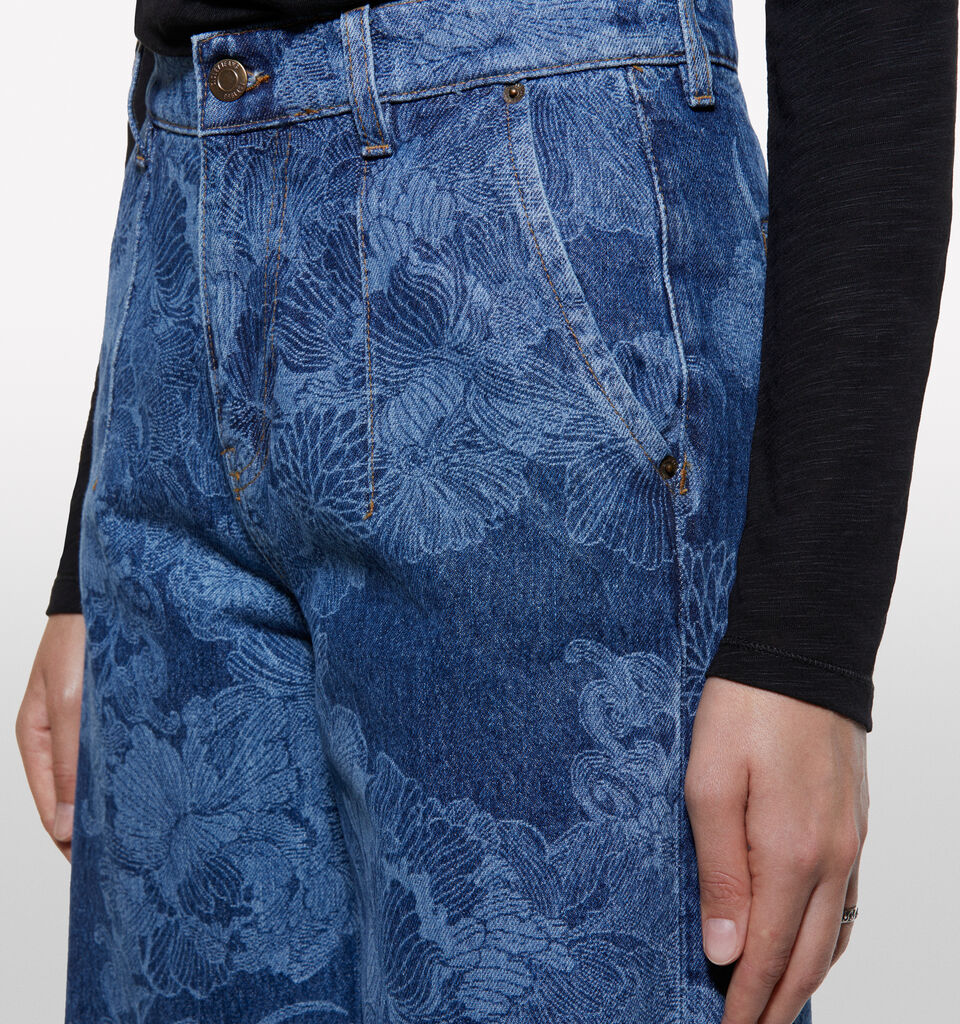 Jean foncé coupe mom style 68 - jeans mom et boyfriend pour femme - Bleu | Sisley image number 4